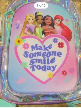 Disney Pastel Pink & Blue Princess Heart Backpack